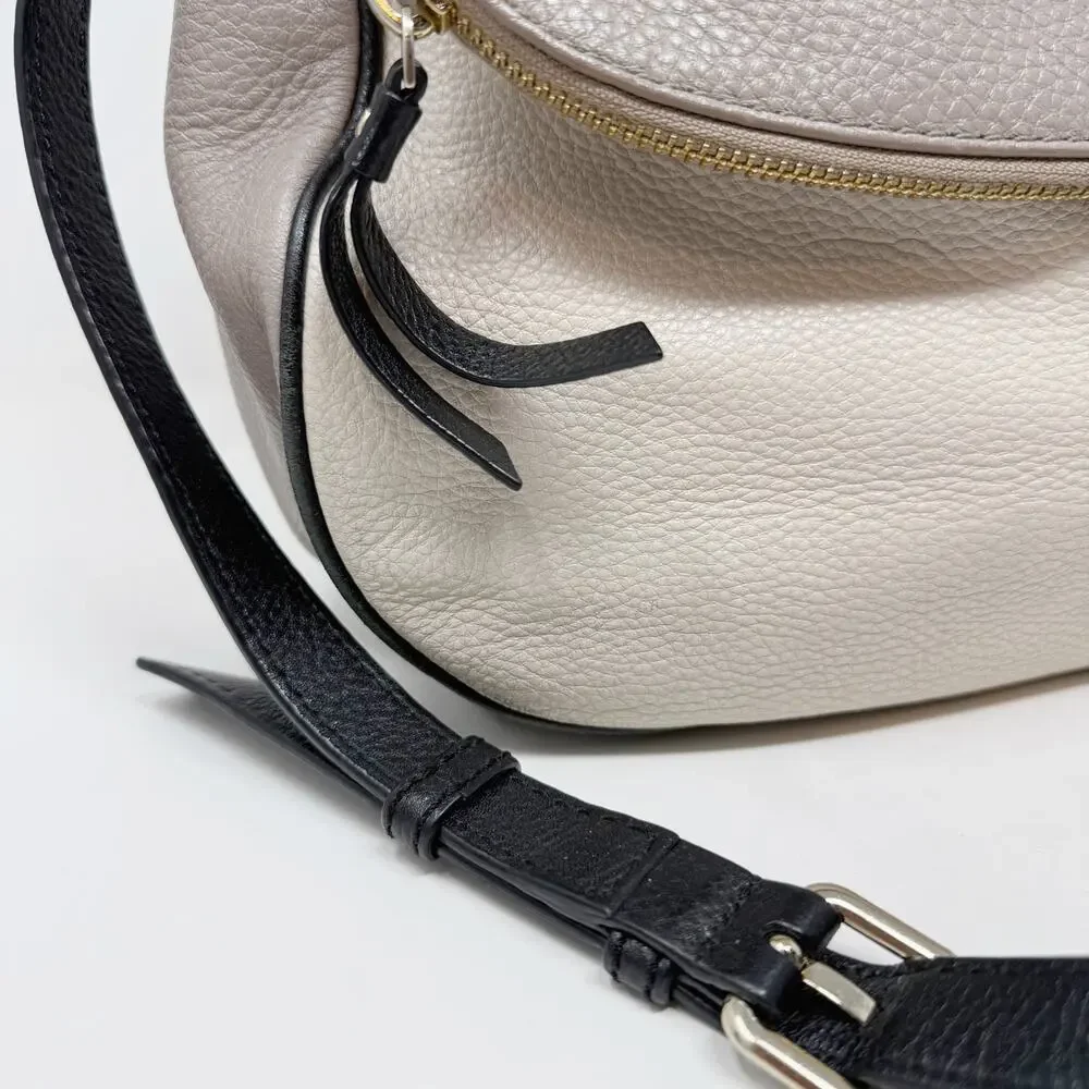 Kate Spade Gray Black Leather Cobble Hill Devin Satchel Bag Purse Crossbody Hobo